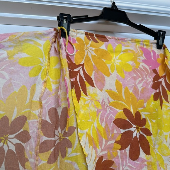 New Xirena‎ XS yellow pink and brown Floral Sydni Sarong Skirt - Picture 6 of 6